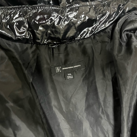 INC International Concepts Black Glossy Puffer Jacket - Picture 2 of 8
